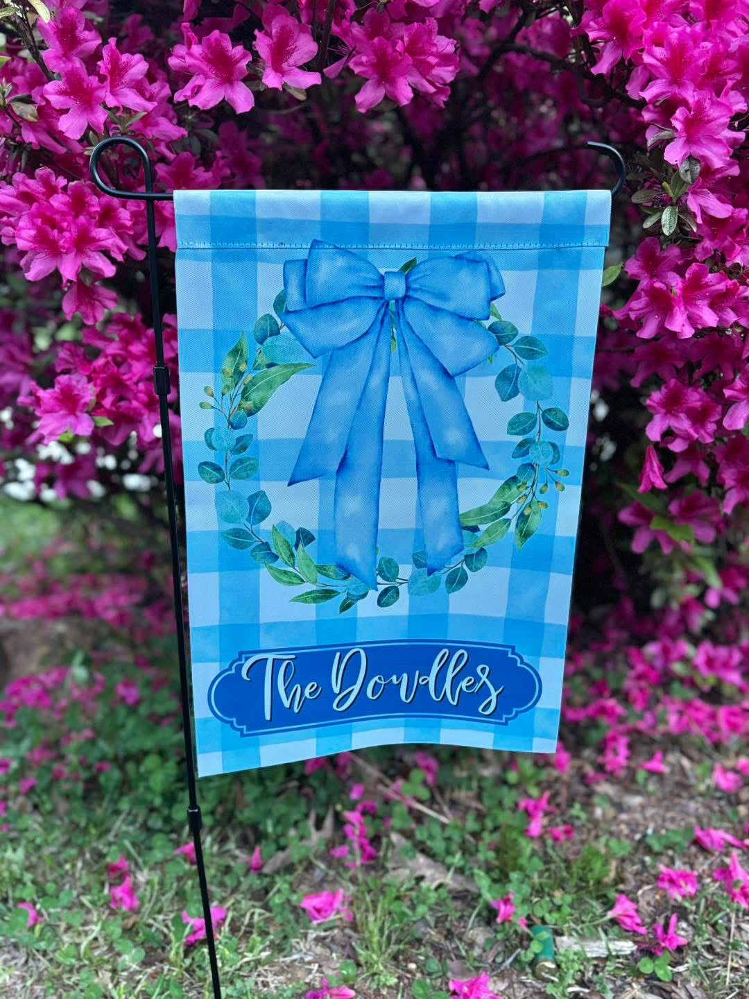 Spring Floral Blue Garden Flag