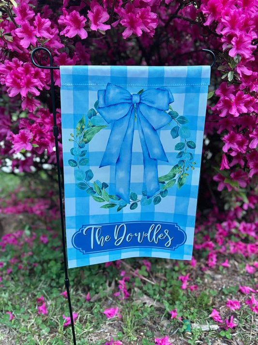 Spring Floral Blue Garden Flag