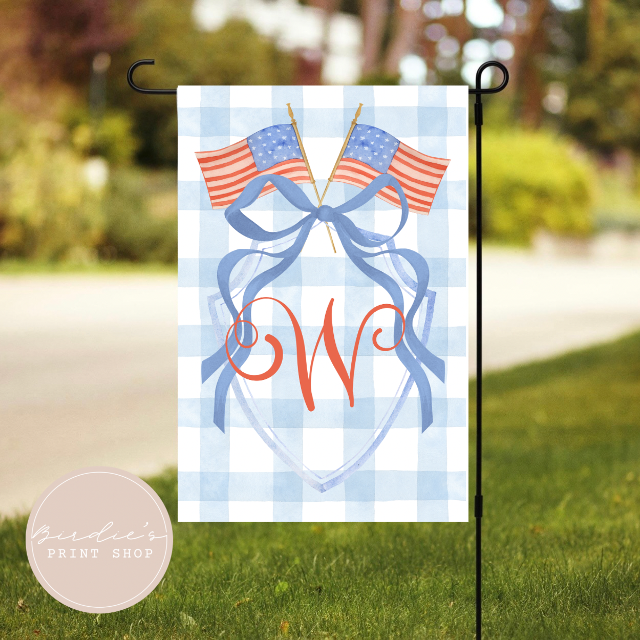 Patriotic Crest Garden Flag