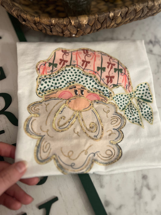 LASTIE - Bow Santa Tee, YL & YXL